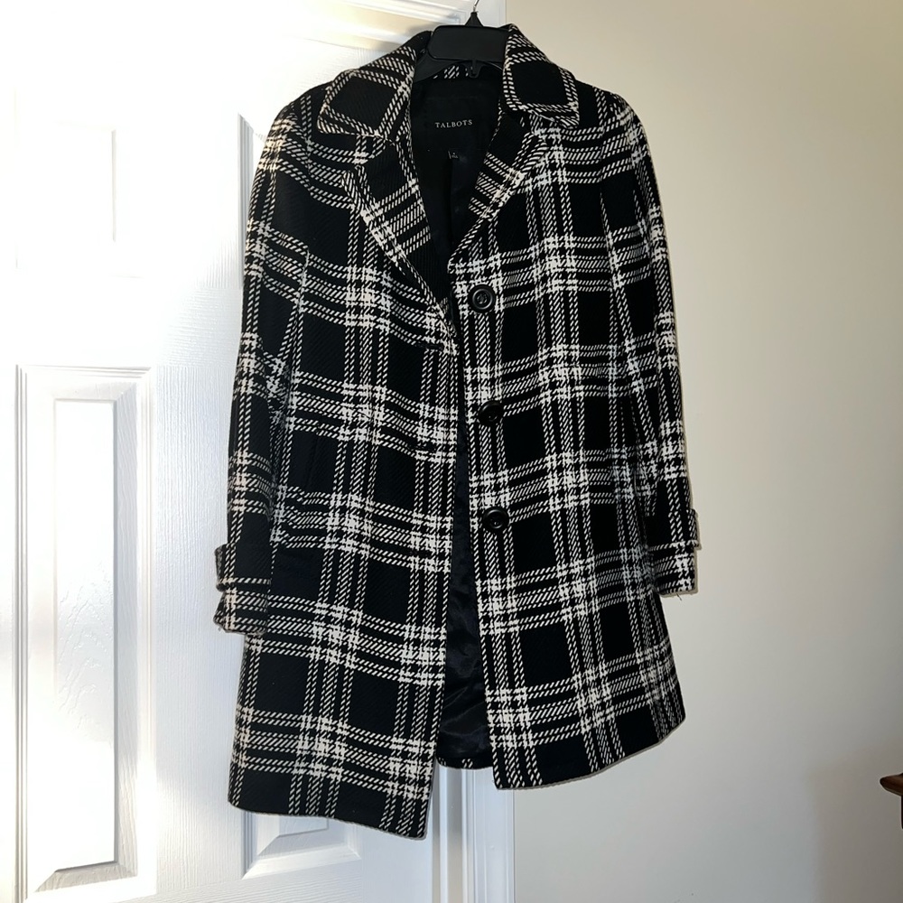 COPY - ✨EUC Talbots Size 4 wool blend plaid Peacoat✨